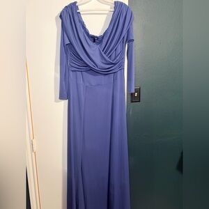 Fashion Nova Long Sleeve Cowl Neck Maxi Dress in Periwinkle